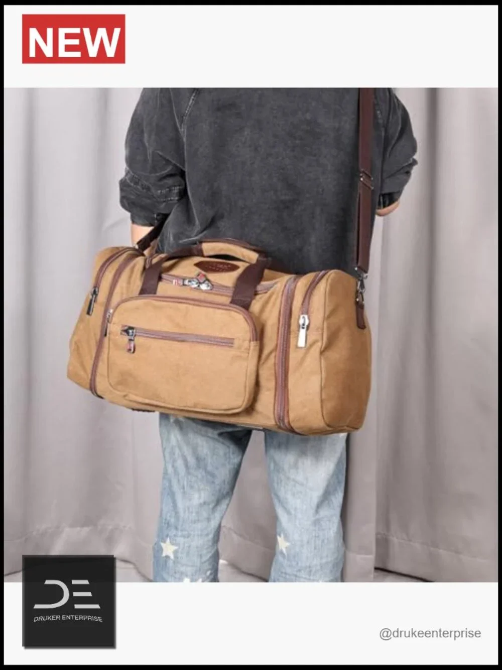 Canvas Duffel Bag Travel Weekender Overnight Carry On Gym